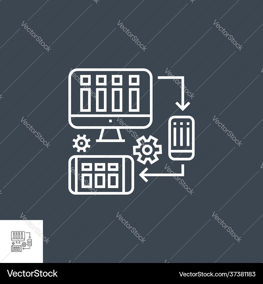 Responsive web design line icon Responsive web design line icon vector image