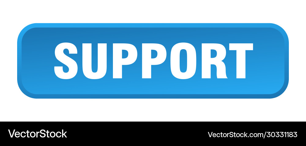 Support button square 3d push Vector Image