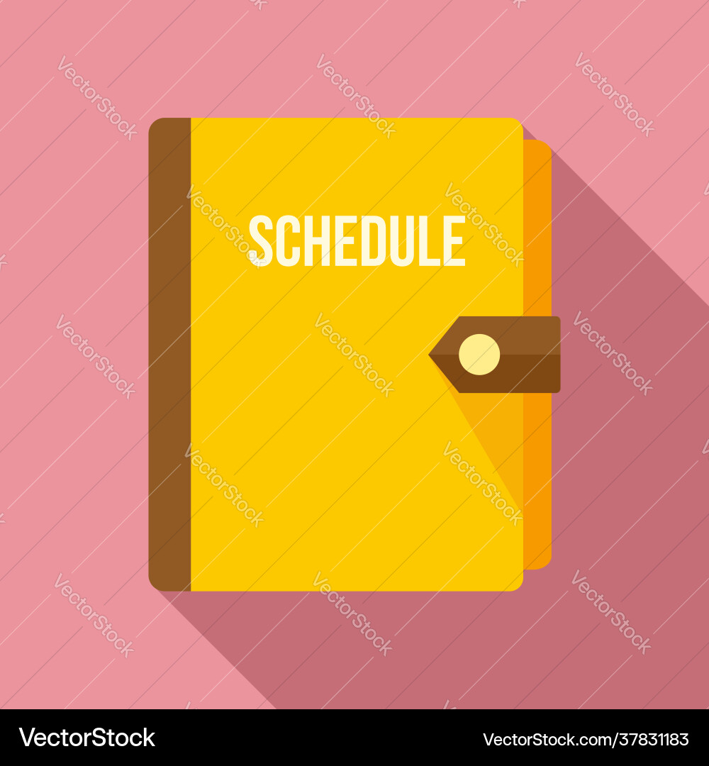 Syllabus schedule notebook icon flat style Syllabus schedule notebook icon flat style vector image