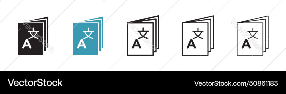 Translation icon set language interpreter symbol Translation icon set language interpreter symbol vector image