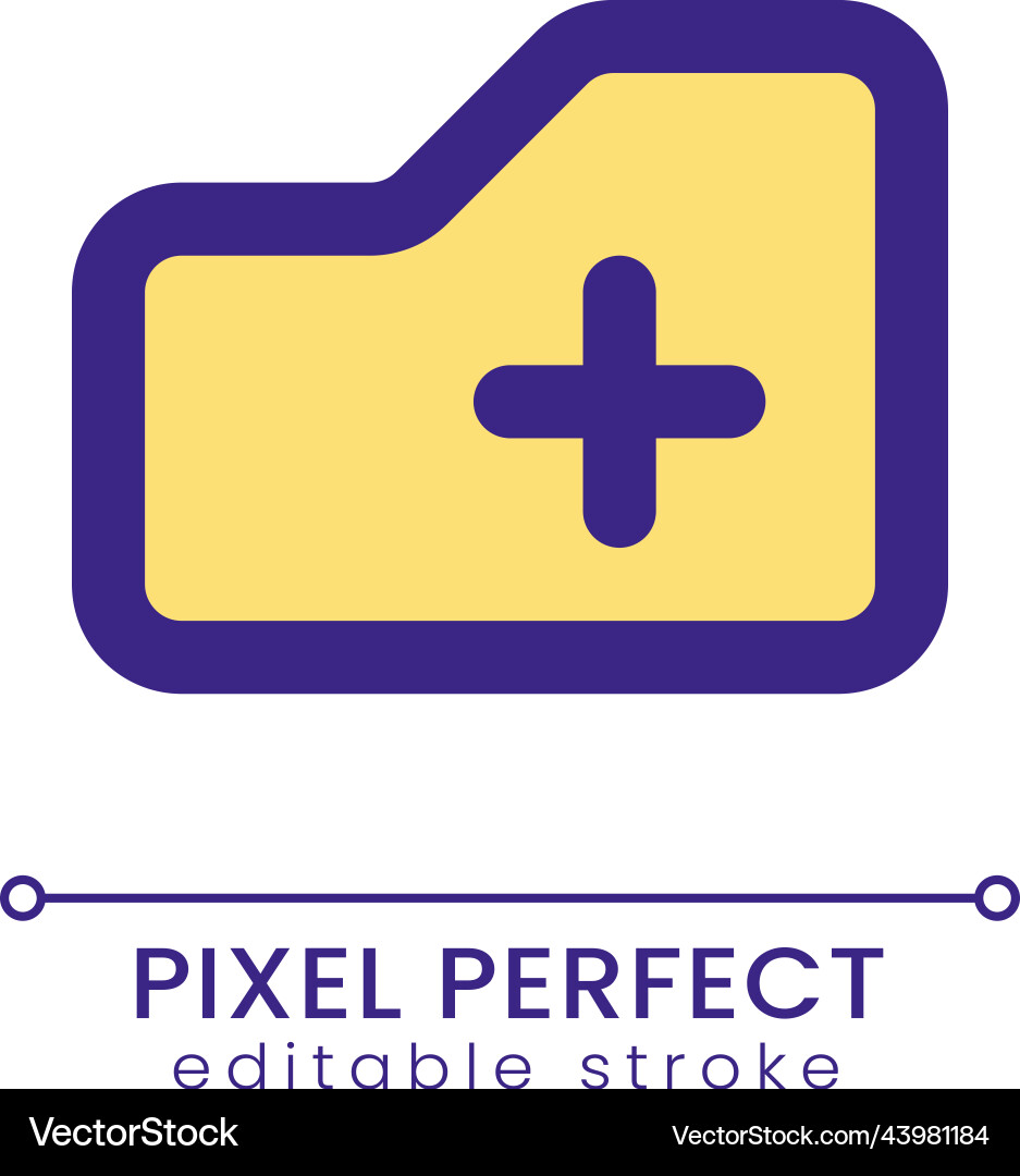 Add to folder pixel perfect rgb color ui icon Vector Image