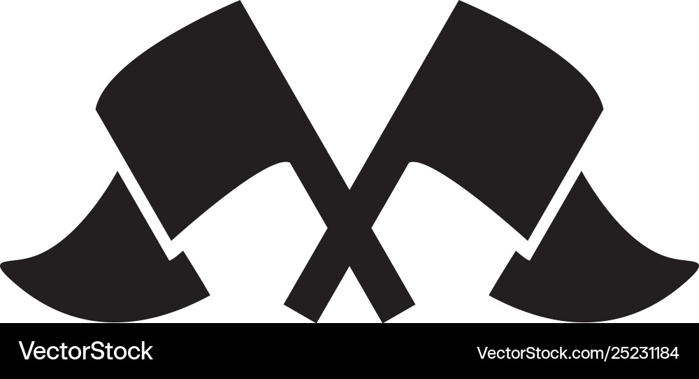 Crossed flags icon in flat style for app ui Crossed flags icon in flat style for app ui vector image