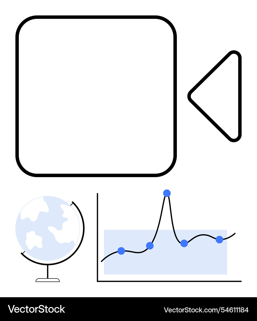 Exploring global trends video content and data Exploring global trends video content and data vector image
