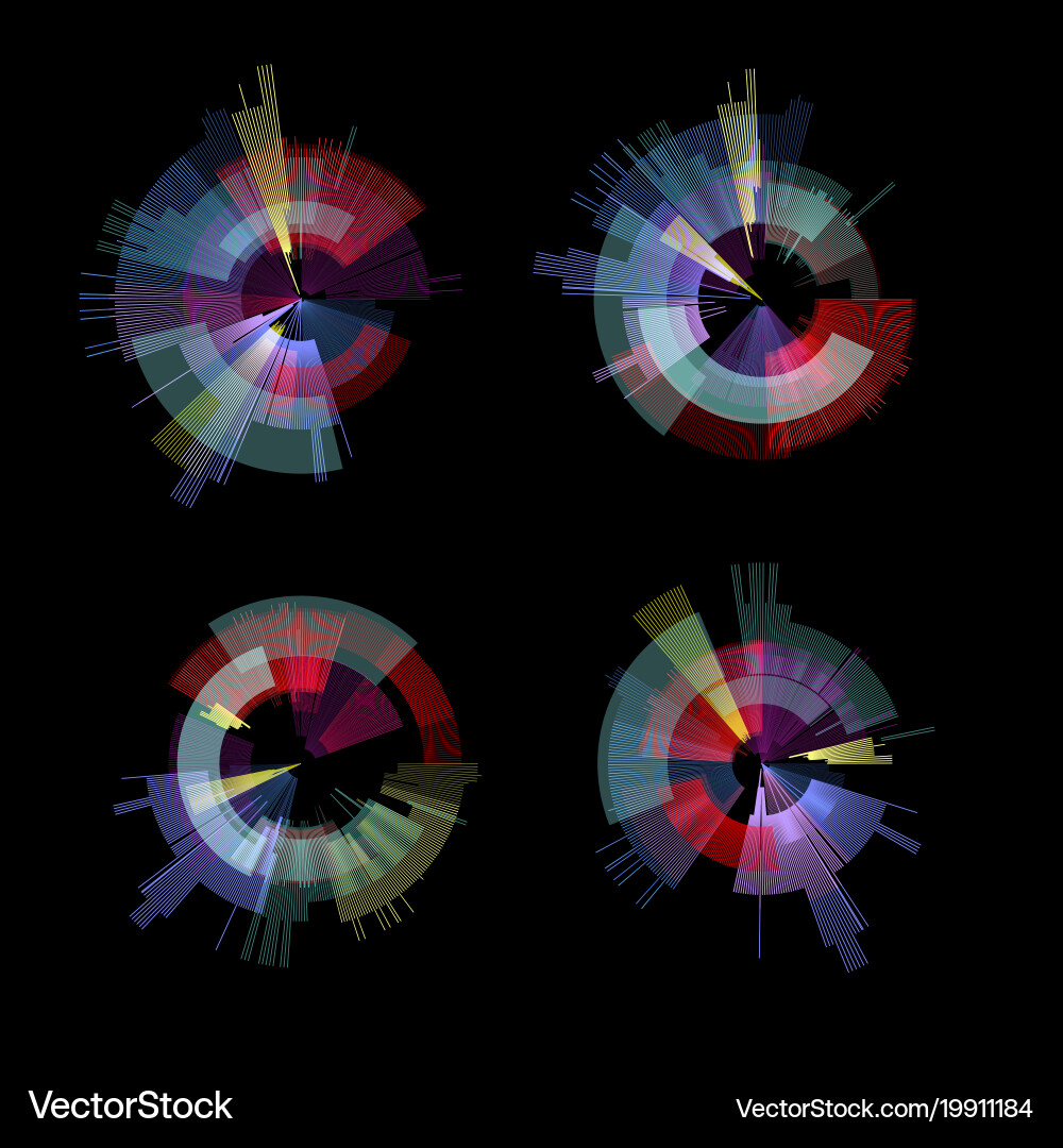 Glitch elements set digital pixel noise color vector image