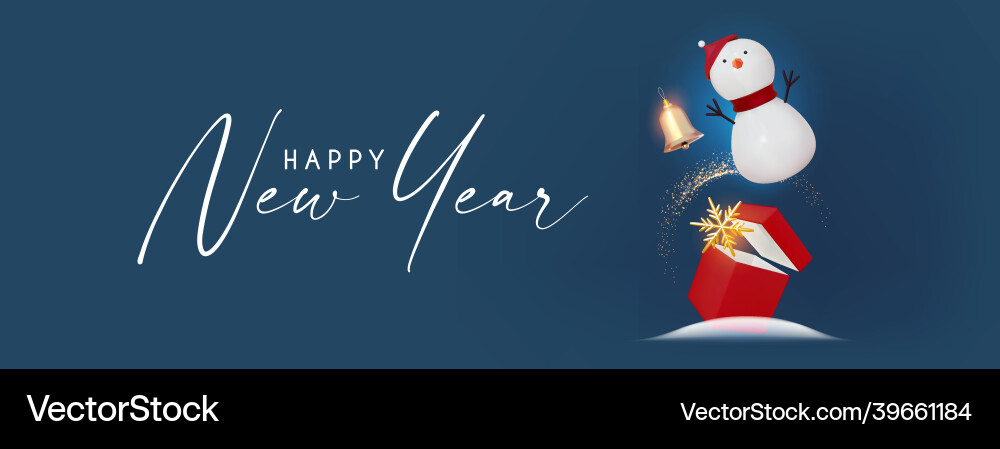 Merry christmas and happy new year soft blue 3d Merry christmas and happy new year soft blue 3d vector image