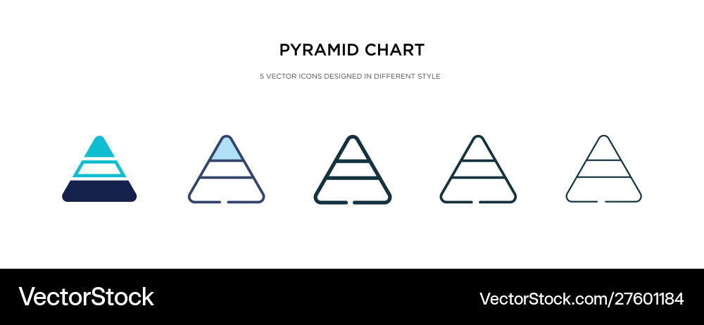 Pyramid chart icon in different style two Pyramid chart icon in different style two vector image