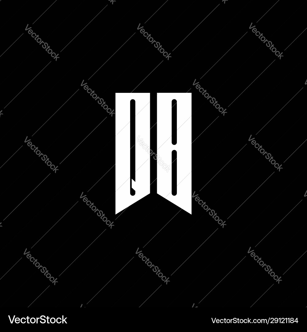 Qb logo monogram with emblem style isolated vector image