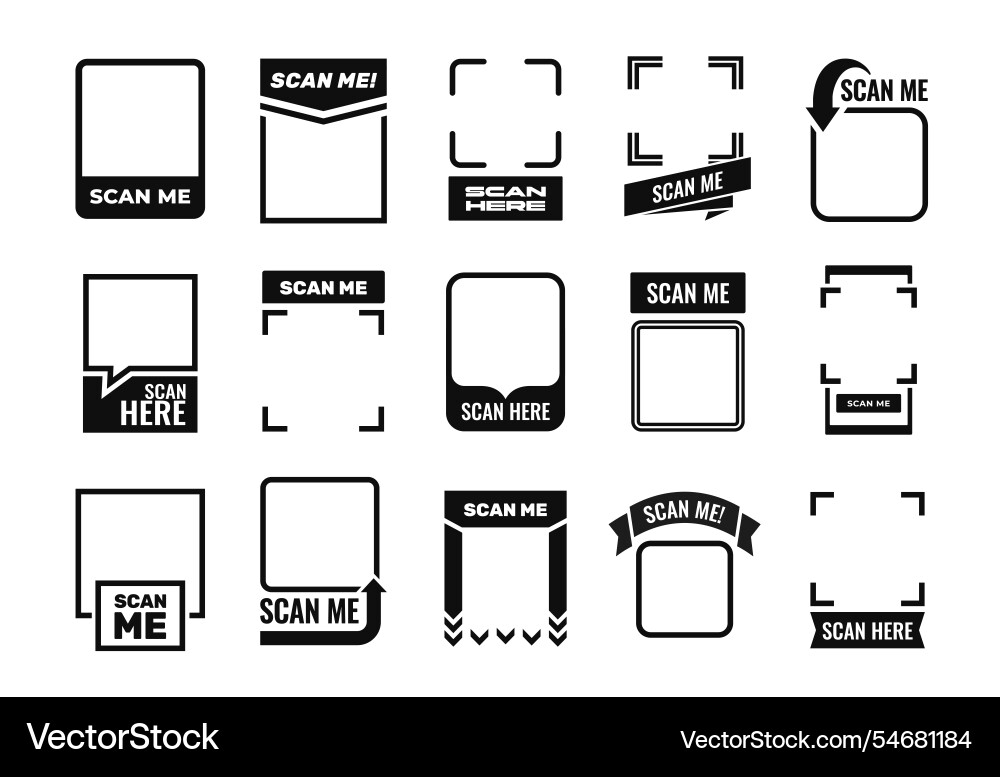QR Code Scan Frames vector image