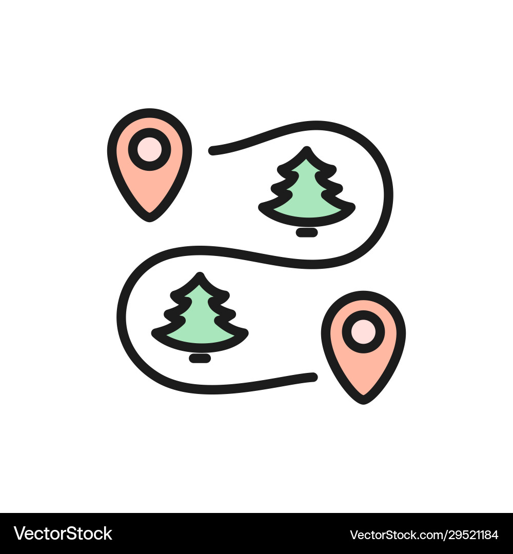 Road map scheme with location marks flat color Road map scheme with location marks flat color vector image
