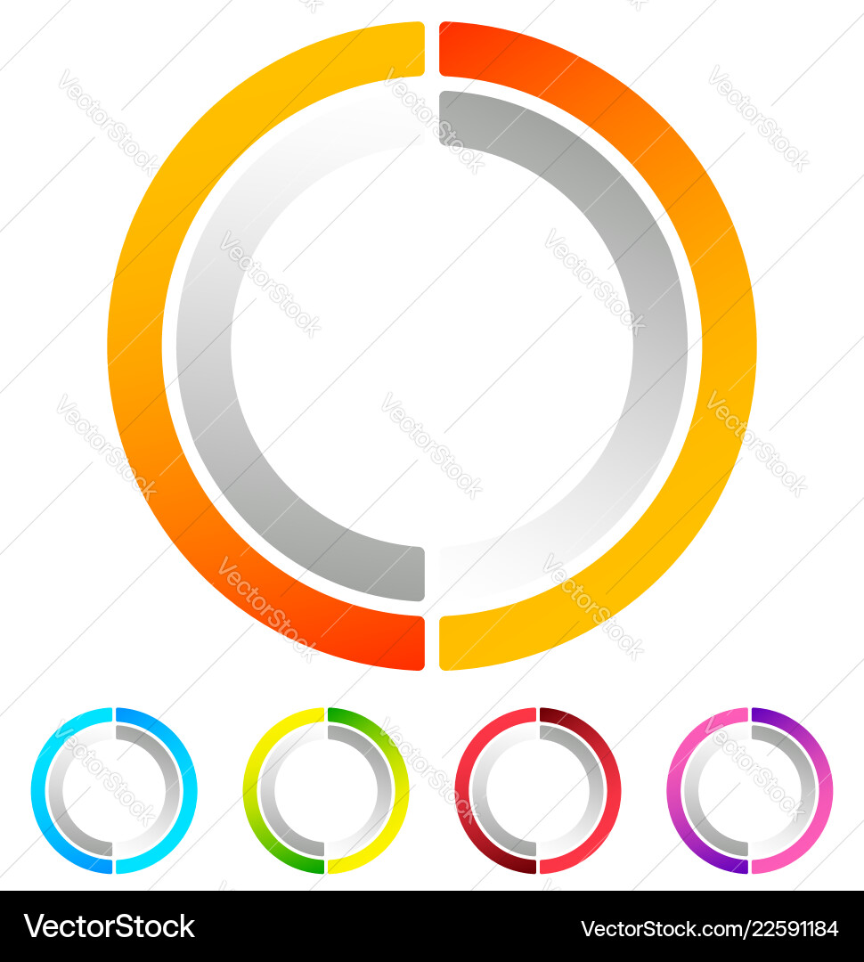Segmented circle abstract icon circular geometric Segmented circle abstract icon circular geometric vector image