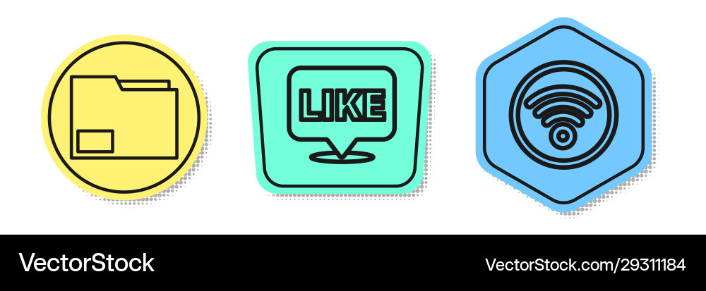 Set line document folder like in speech bubble Vector Image