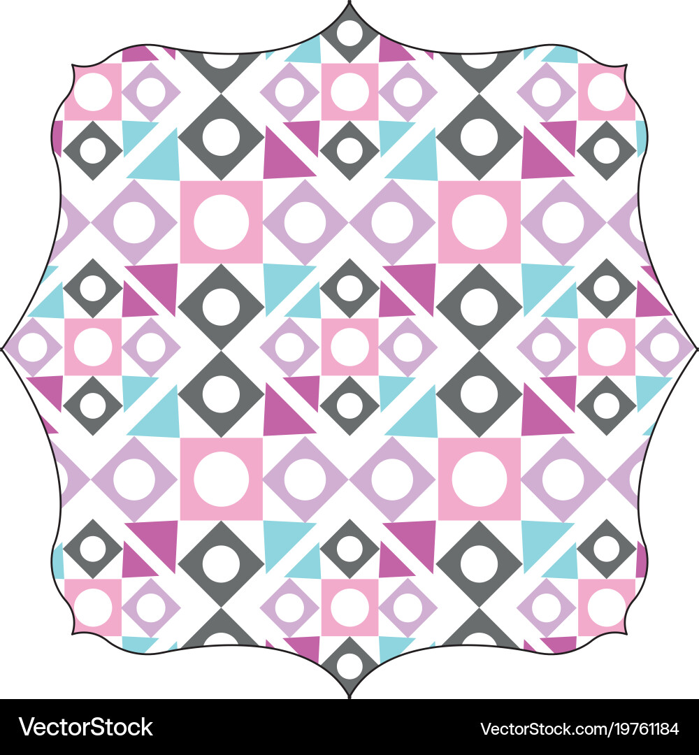 Square with pattern shapes abstract background Vector Image