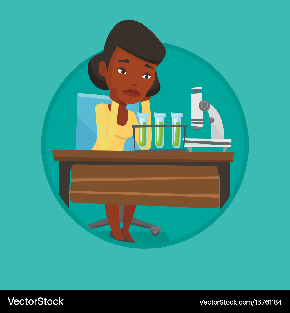 Student working at laboratory class Student working at laboratory class vector image