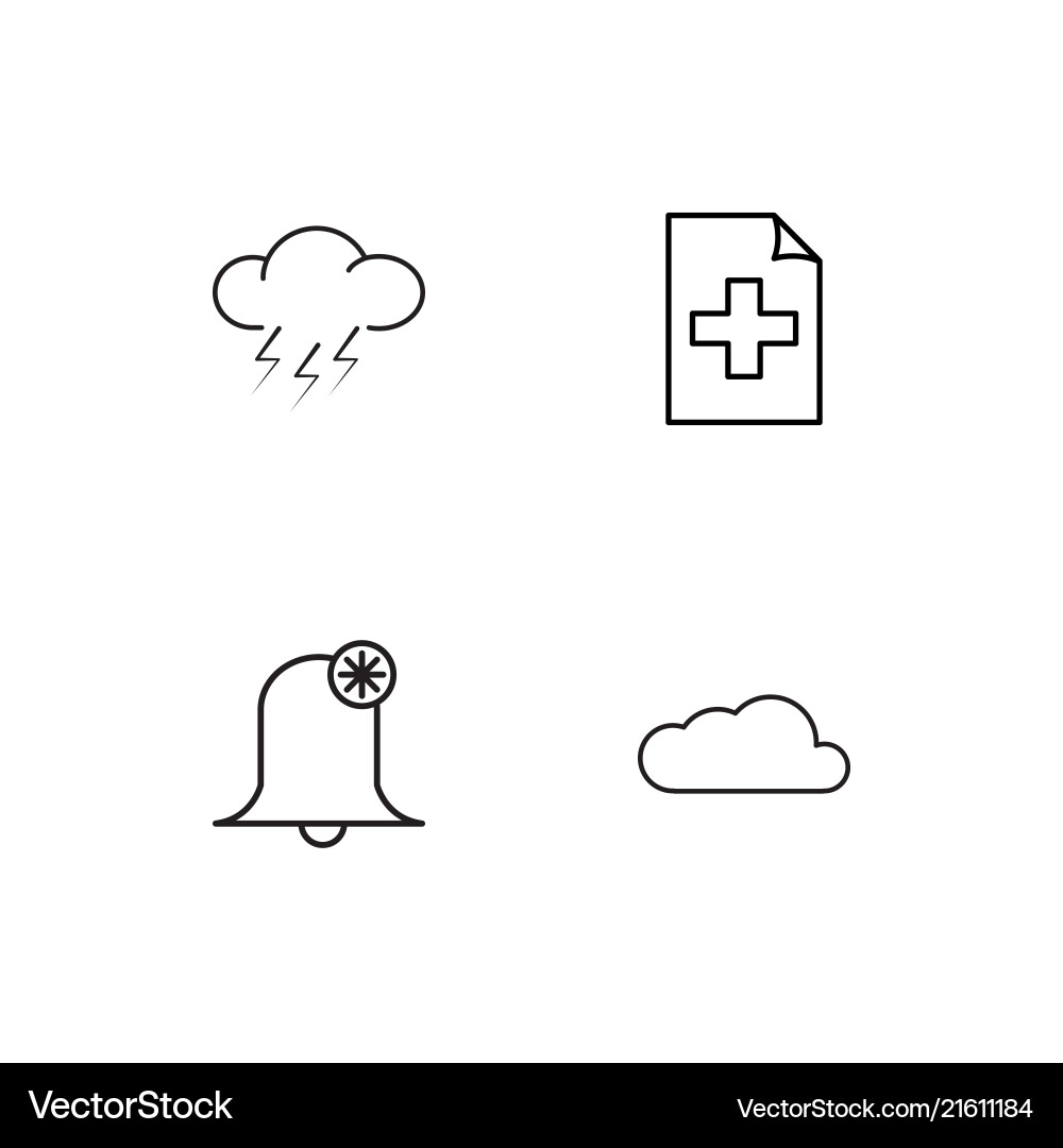 Web linear icons set simple outline vector image