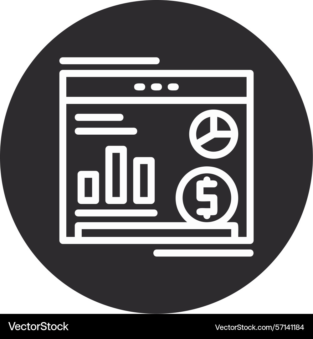 Website inverted circle black Vector Image