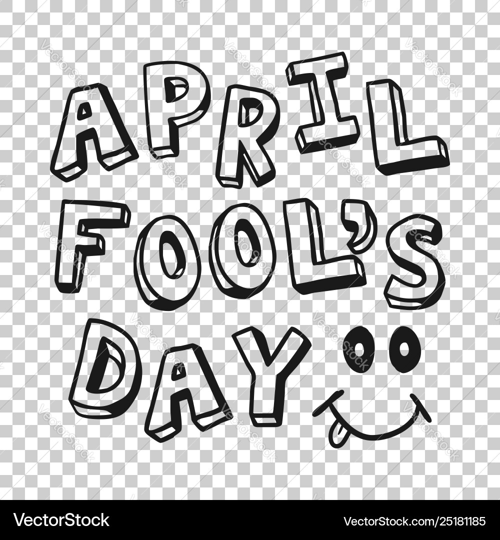 April fools day text icon in transparent style April fools day text icon in transparent style Vector Image