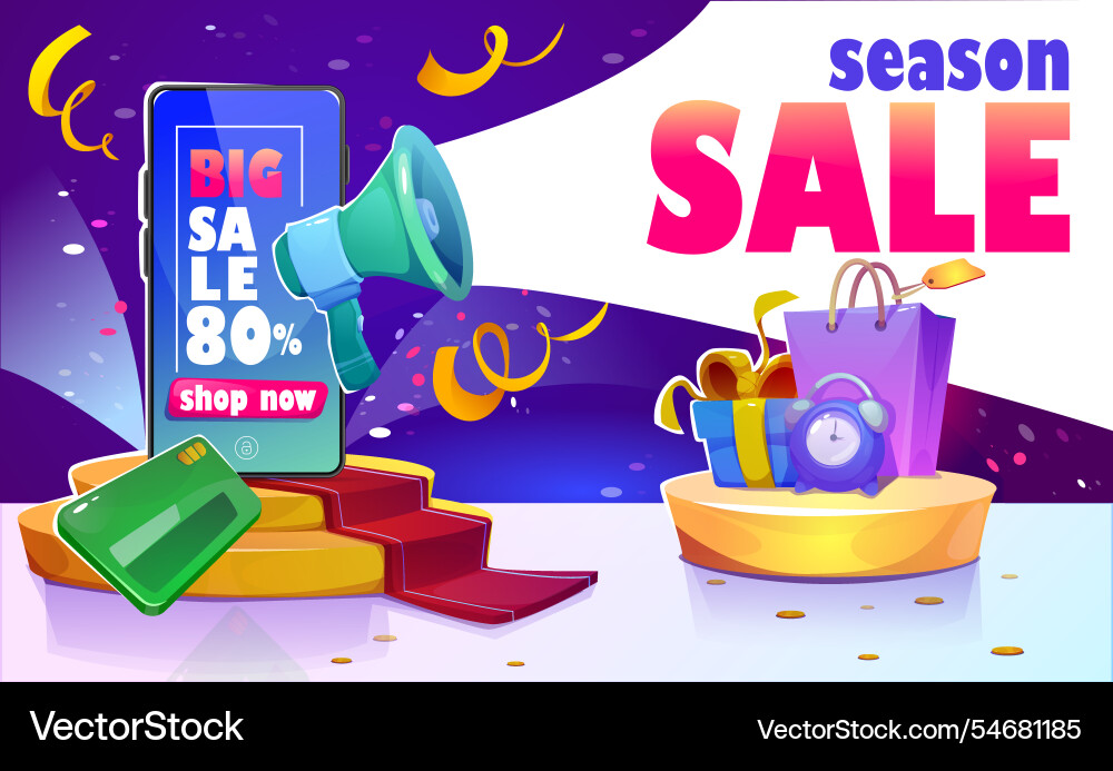Big season sale banner e commerce advertising Big season sale banner e commerce advertising vector image