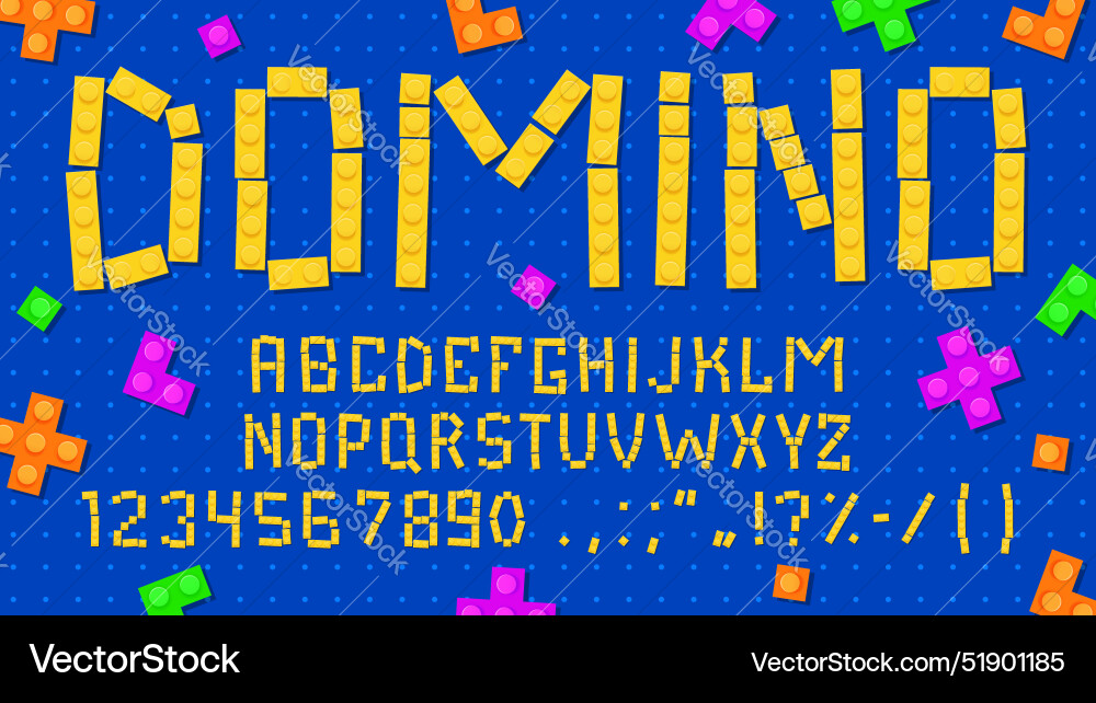 Brick block font type kids typeface abc script Brick block font type kids typeface abc script vector image