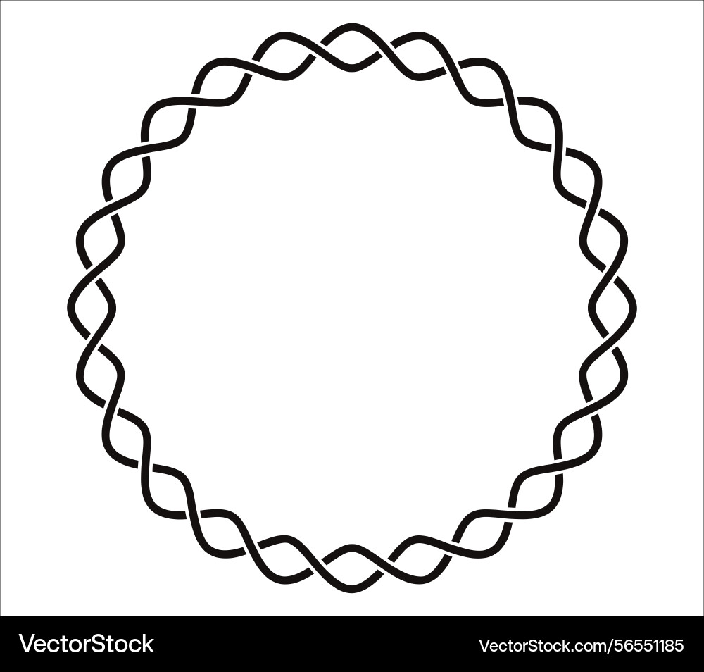 Circle braid border round rope frame vector image