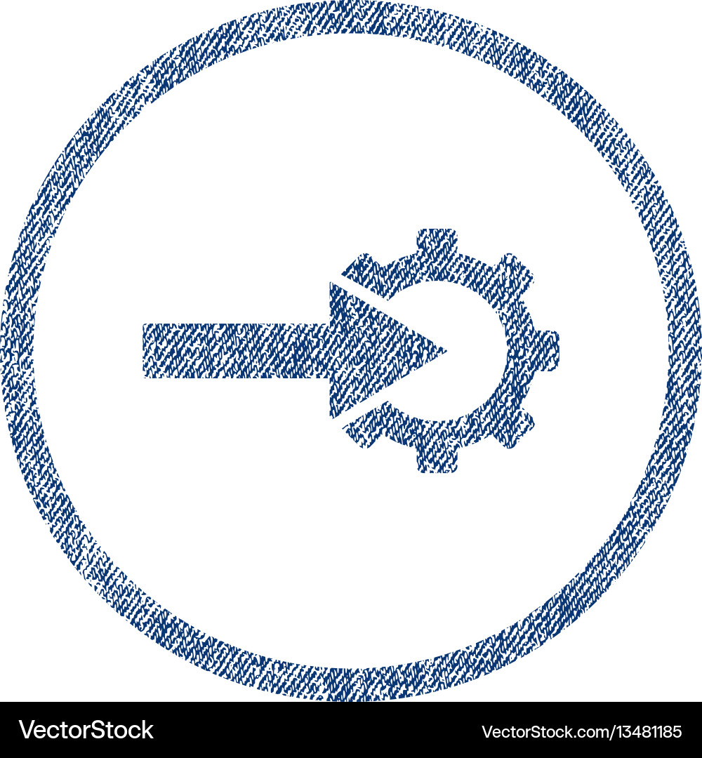 Cog integration fabric textured icon Cog integration fabric textured icon vector image