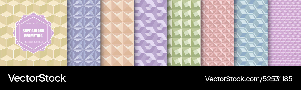Collection of color seamless geometric patterns Collection of color seamless geometric patterns vector image