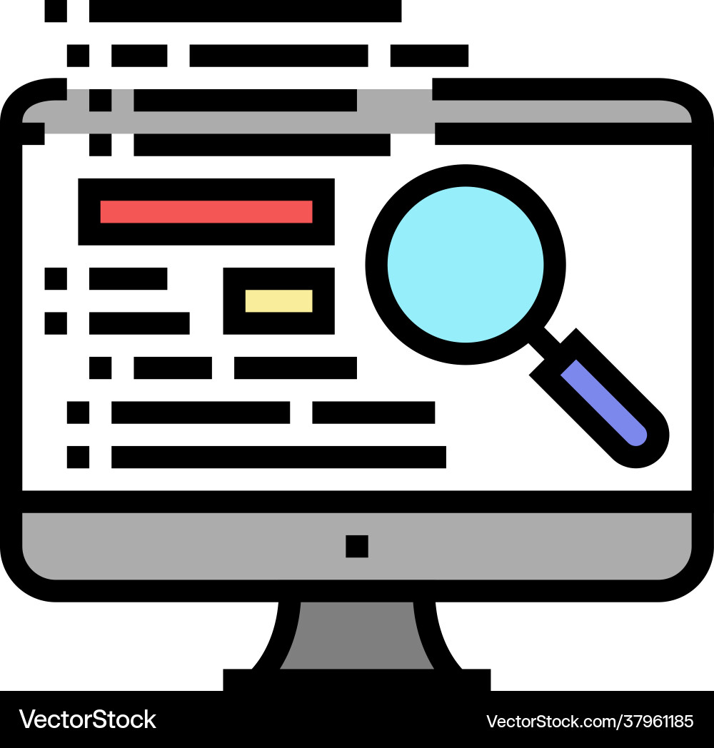 Data checking color icon Vector Image