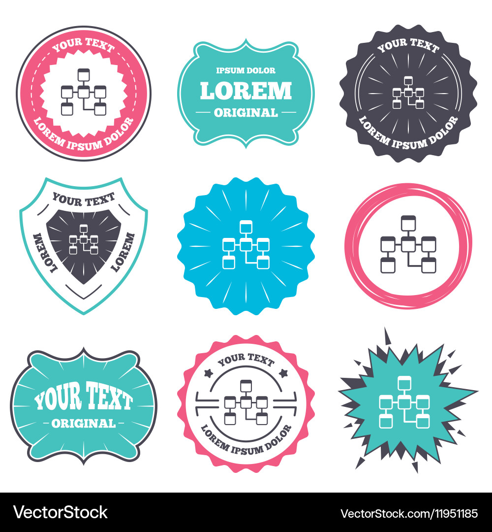 Database sign icon relational schema vector image