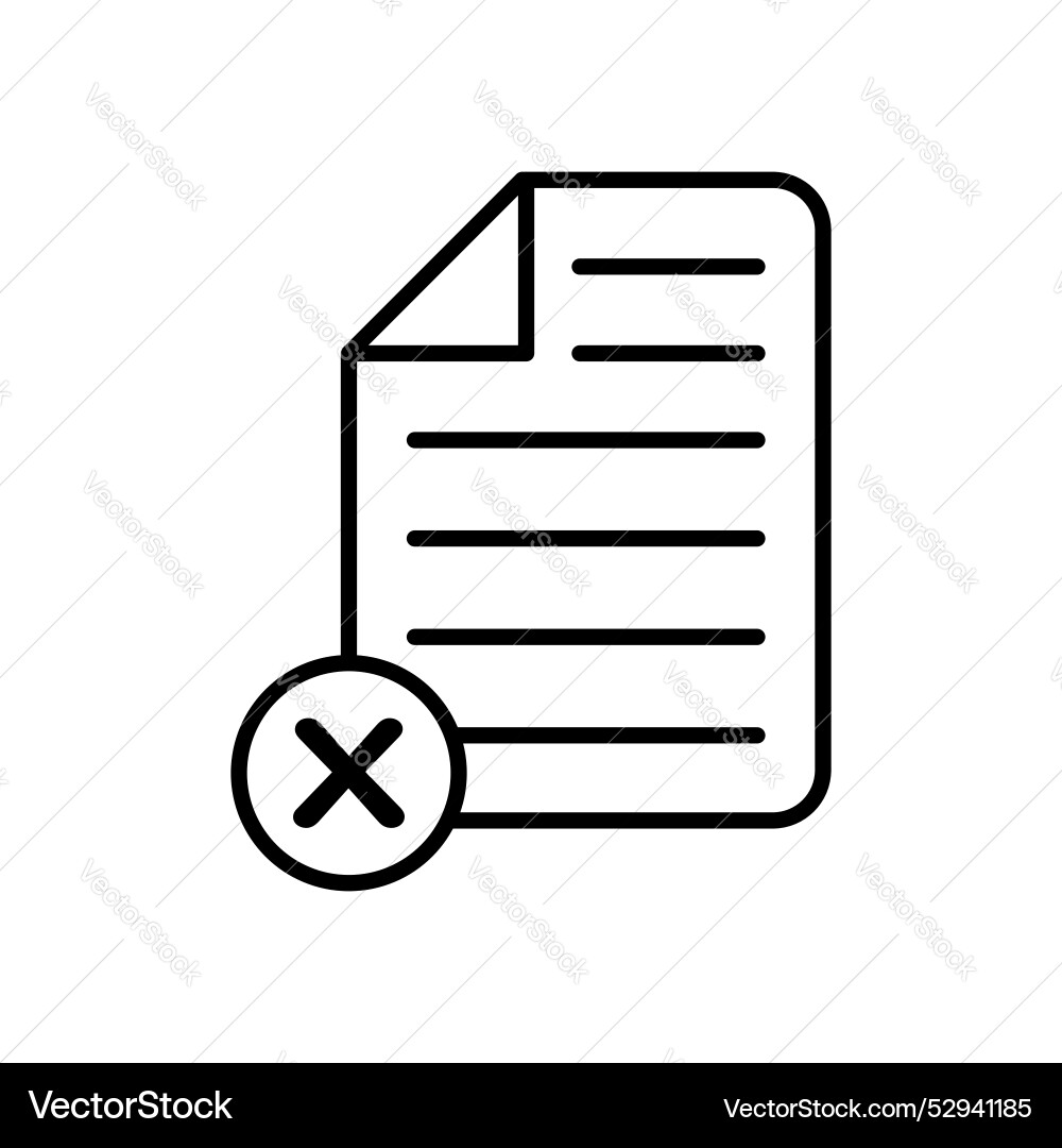 Delete document icon set cancel or remove file vector image