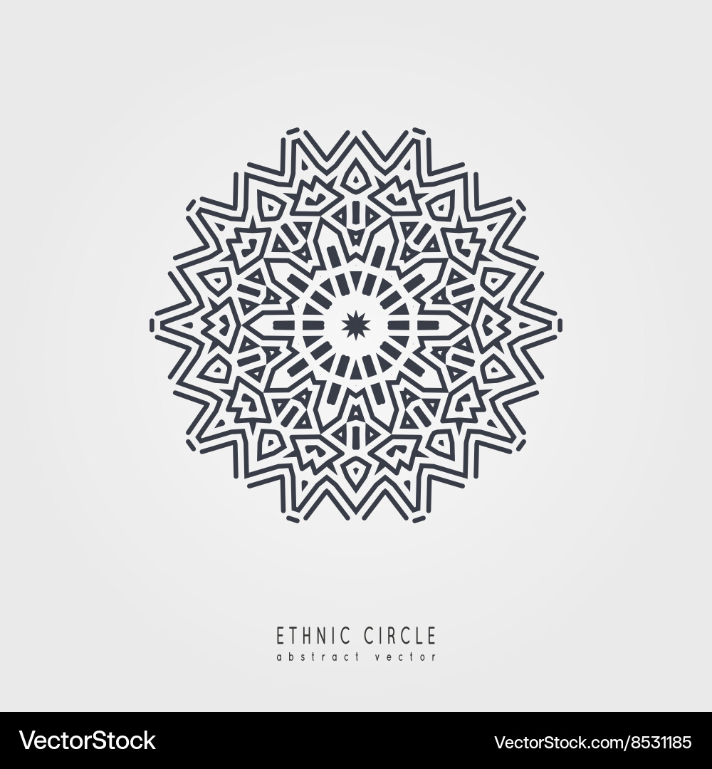 Ethnic mystical pattern with triangle and circles Ethnic mystical pattern with triangle and circles Vector Image