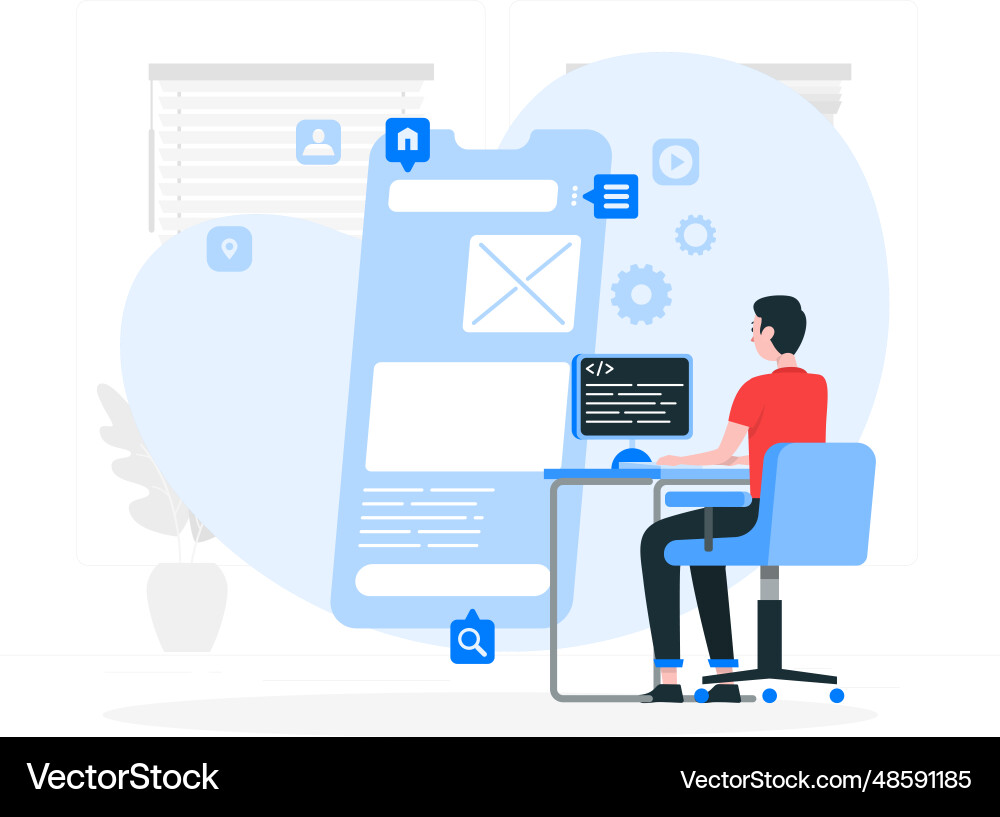 Image of software developer Vector Image