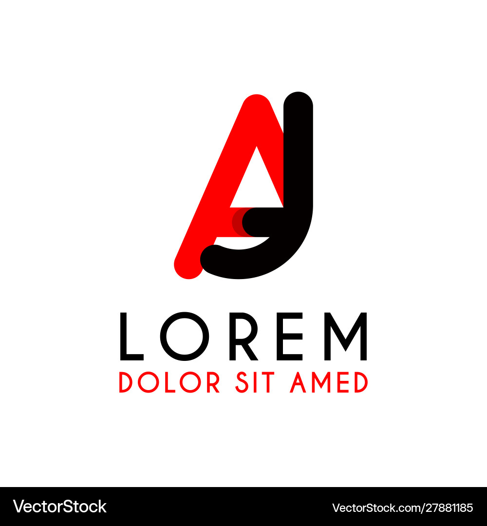 Initial letter ja with red black and has rounded Vector Image