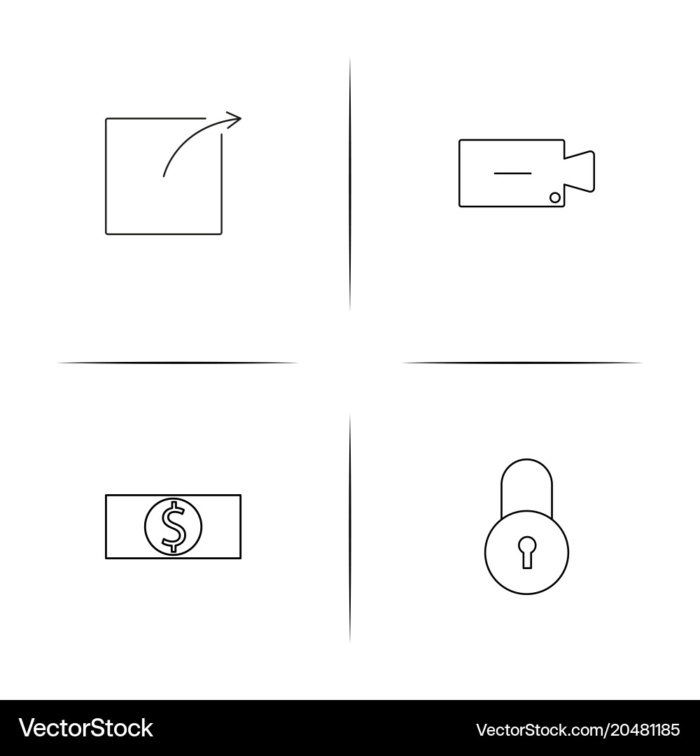 Internet of things simple linear icons set vector image