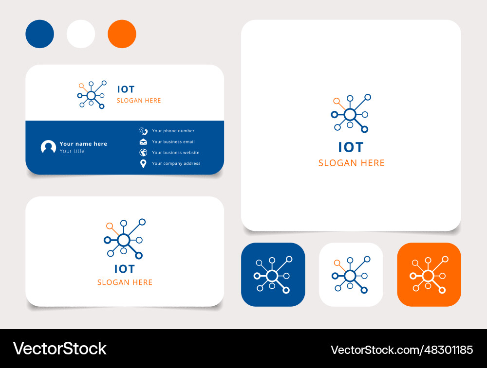 Iot logo design with editable slogan branding Iot logo design with editable slogan branding vector image