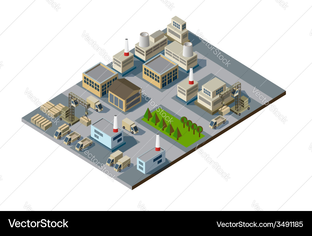 Isometric factory Royalty Free Vector Image - VectorStock