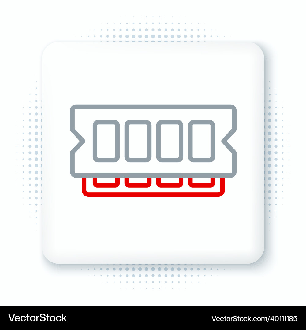 Line ram random access memory icon isolated Line ram random access memory icon isolated vector image