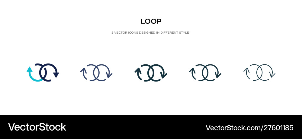 Loop icon in different style two colored vector image