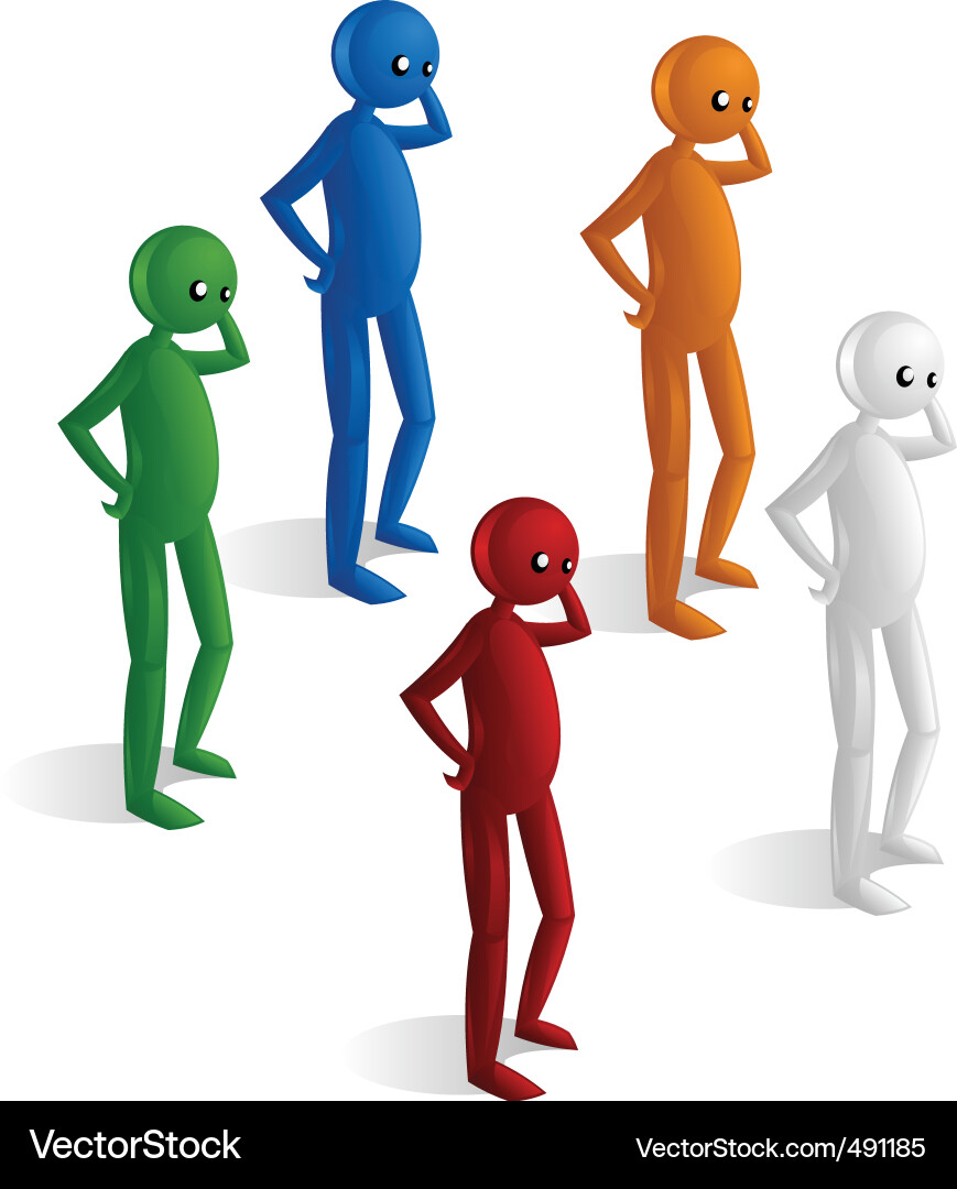 Man Contemplating Vector Image