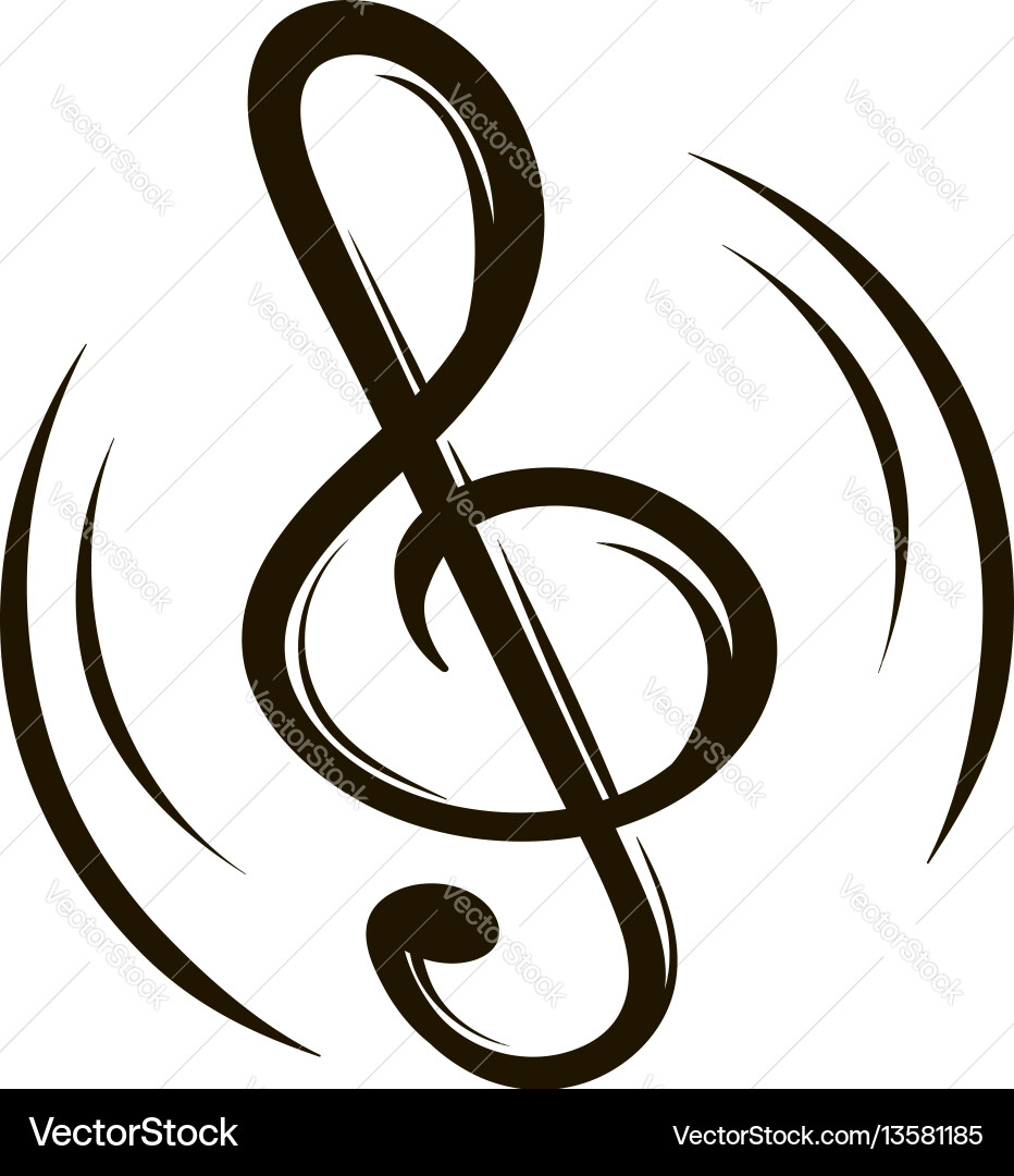 Music Key Icon - Cartoon Style Royalty Free Vector Image