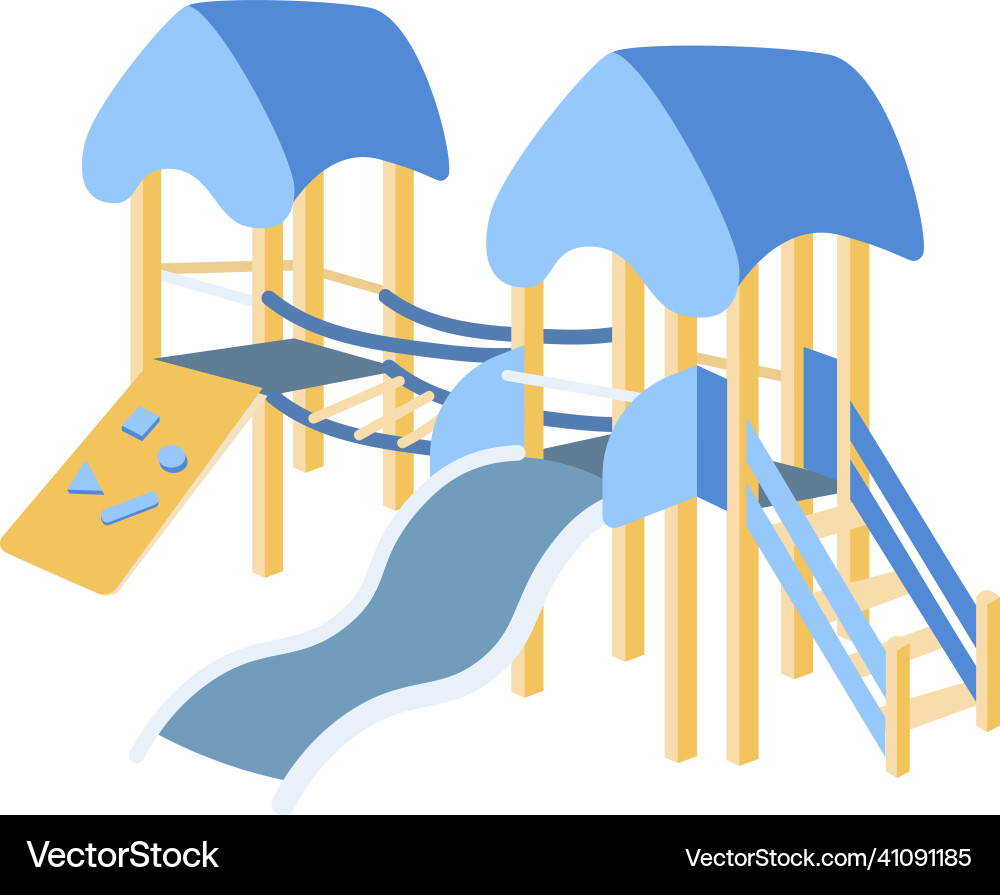 Playground children slide flat color object Playground children slide flat color object vector image