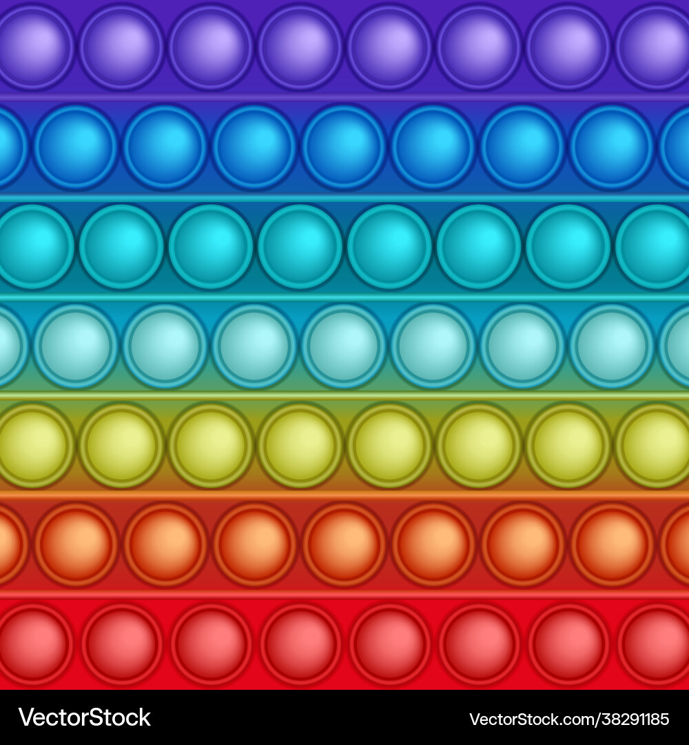 Rainbow trendy pop it fidget toy background Rainbow trendy pop it fidget toy background vector image