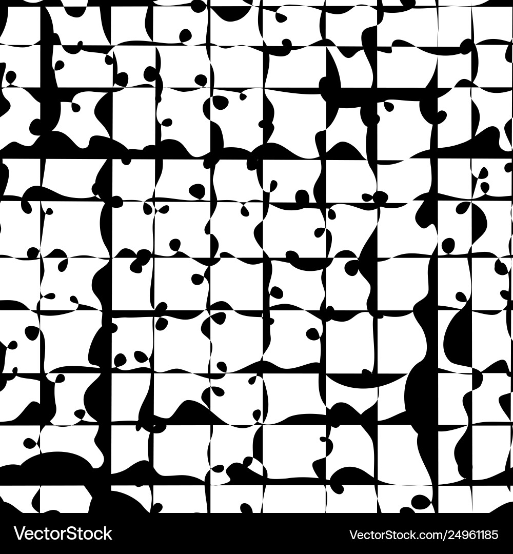 Seamless pattern with abstract wavy tiles hand Vector Image