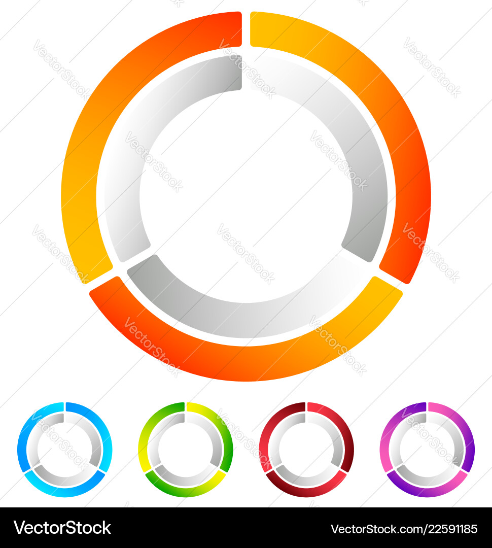 Segmented circle abstract icon circular geometric Segmented circle abstract icon circular geometric vector image
