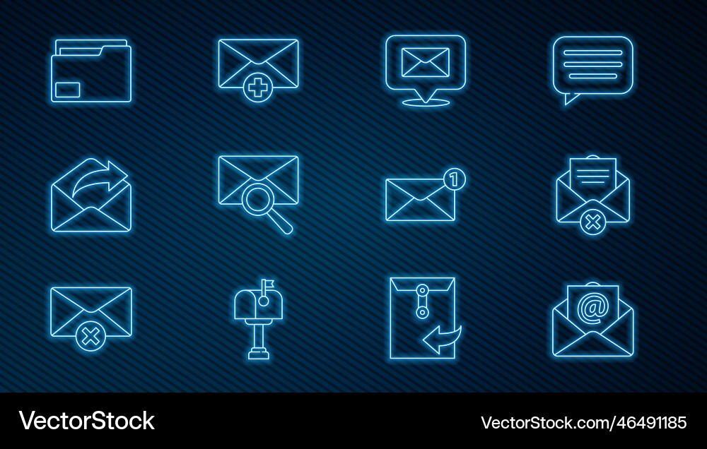 Set line mail and e-mail delete envelope speech Set line mail and e-mail delete envelope speech vector image