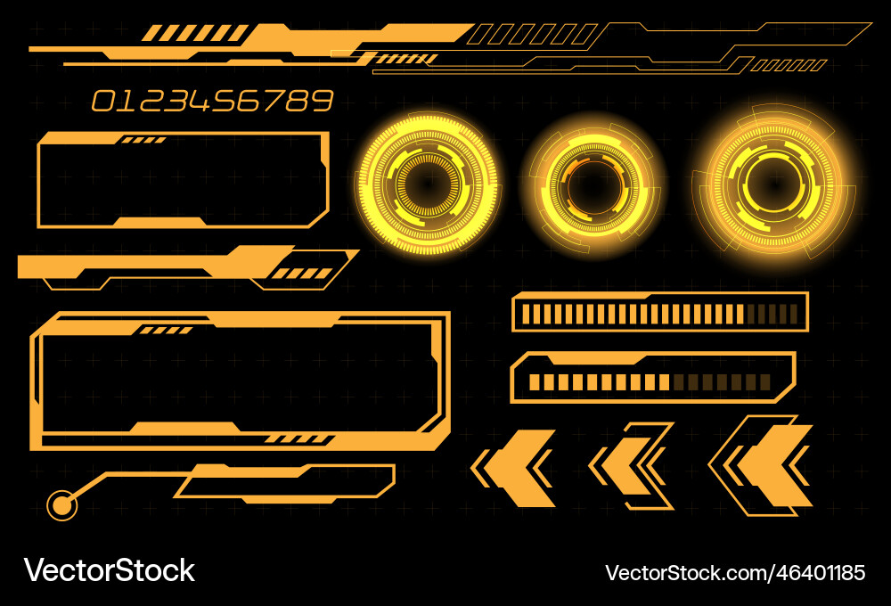 Set of hud circle modern user interface elements Set of hud circle modern user interface elements vector image