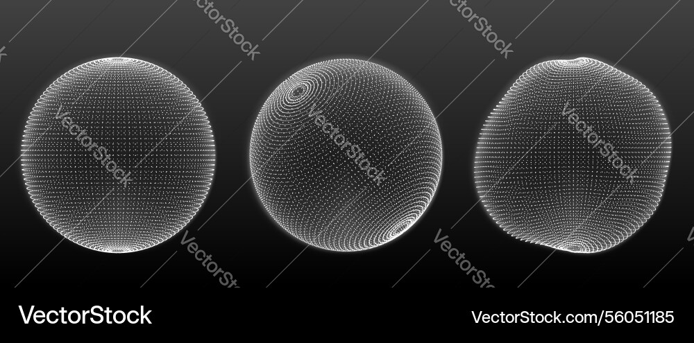 Sphere particle dot wireframe compositions Sphere particle dot wireframe compositions vector image