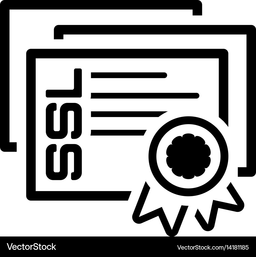 Ssl certificates icon flat design vector image