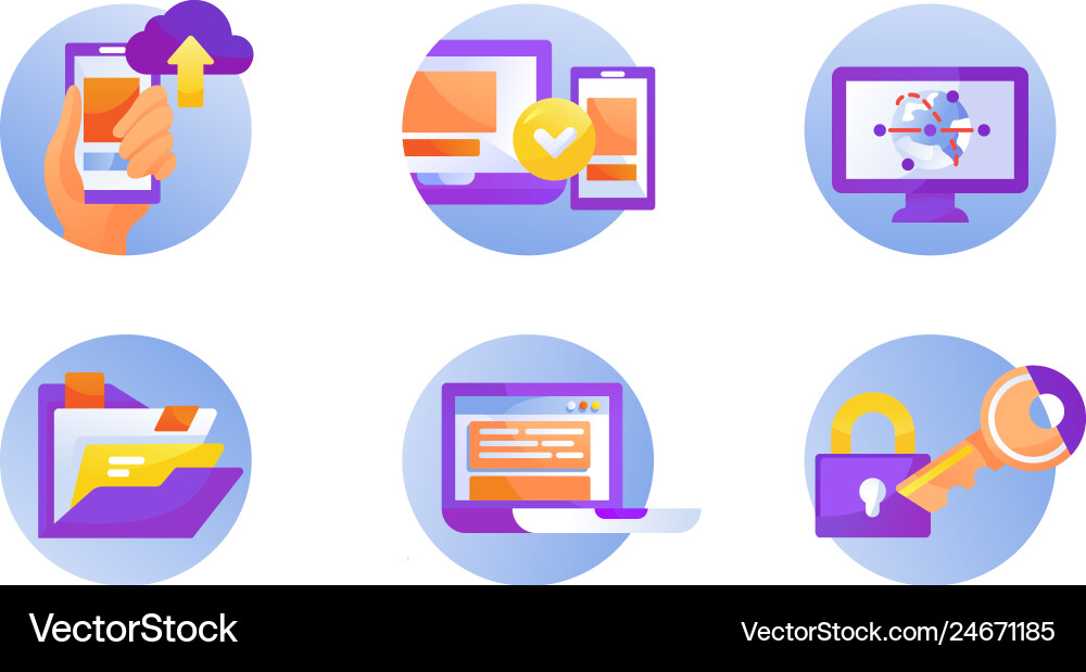 Web service icons vector image