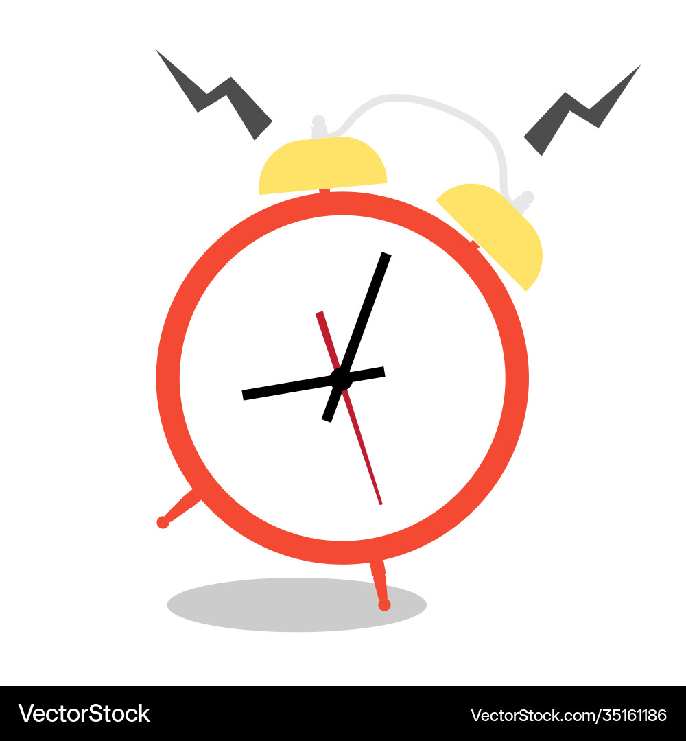 Alarm clock red wake-up time Alarm clock red wake-up time Vector Image
