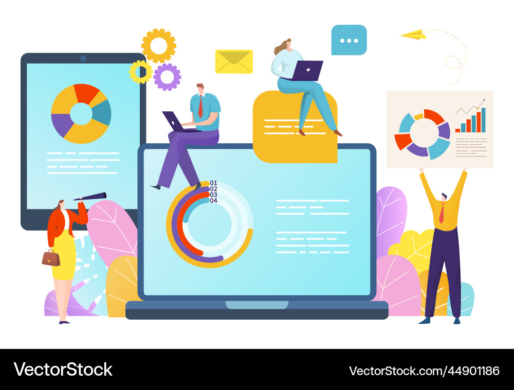 Business analyze statistic data information tiny Business analyze statistic data information tiny vector image
