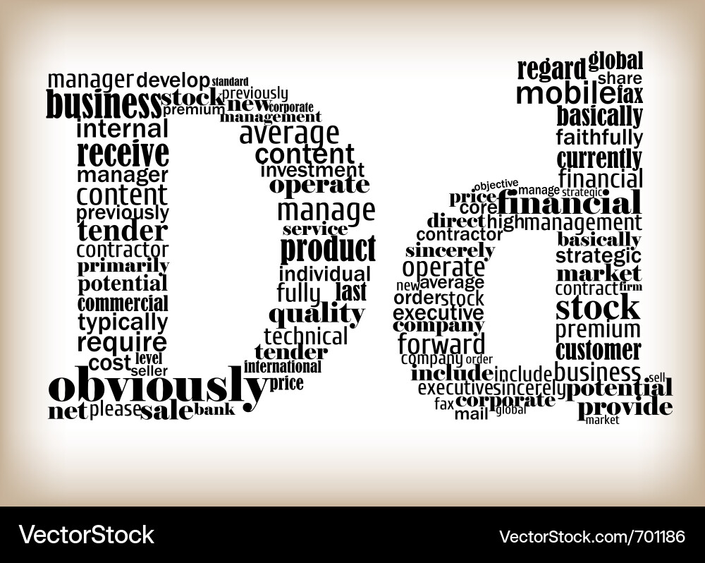 Business Letter D - Word Art Vektorbild